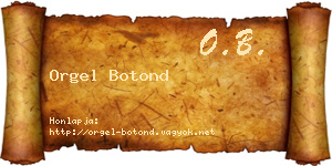 Orgel Botond névjegykártya